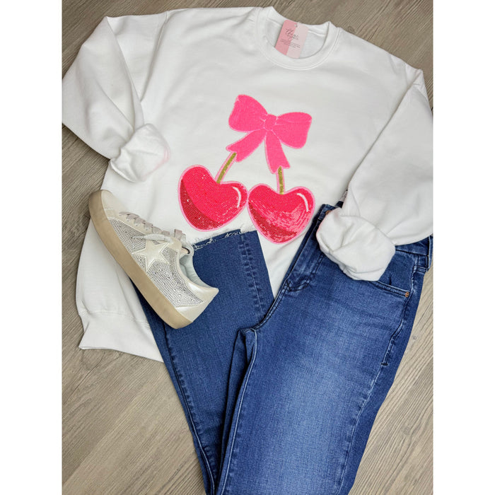 Heart Cherries Sequin Patch