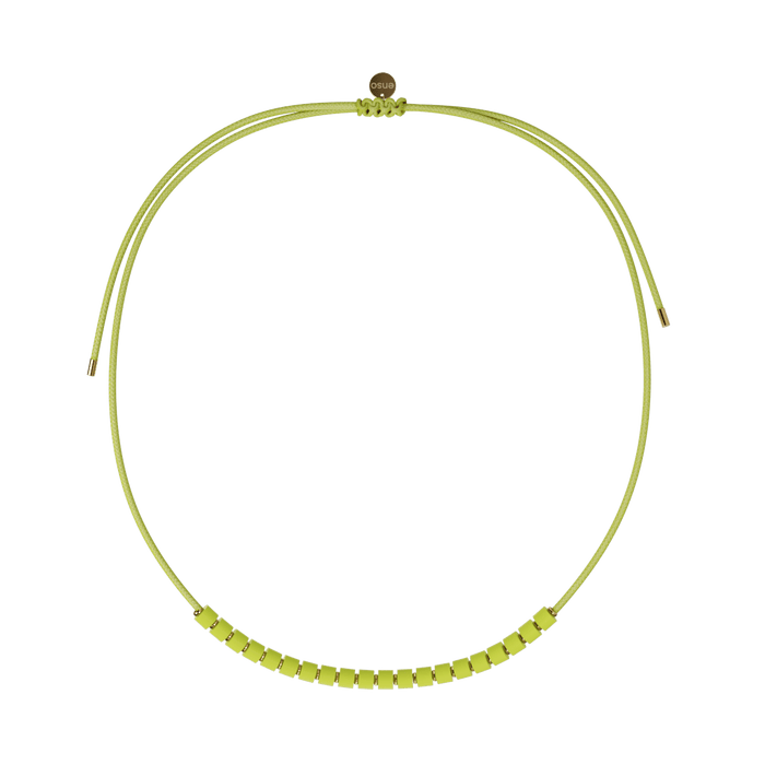 Heishi Cord Slider Necklace - Jade & Gold