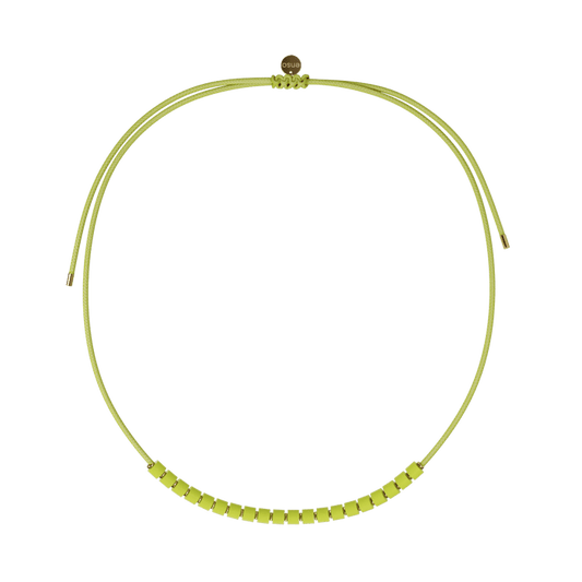 Heishi Cord Slider Necklace - Jade & Gold
