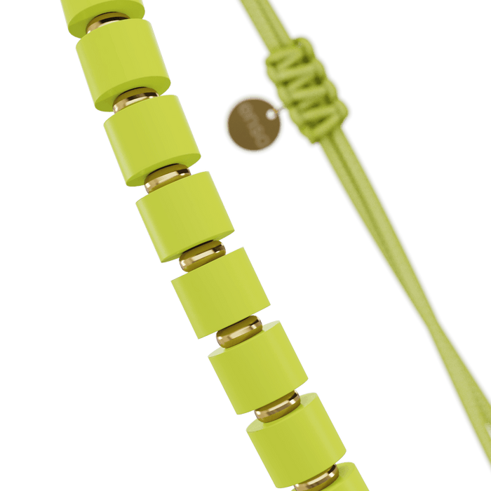 Heishi Cord Slider Necklace - Jade & Gold