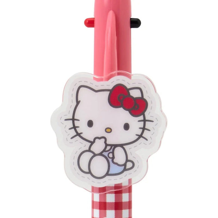 Hello Kitty 2-Color Gingham Retractable Pen Stationery Japan Original