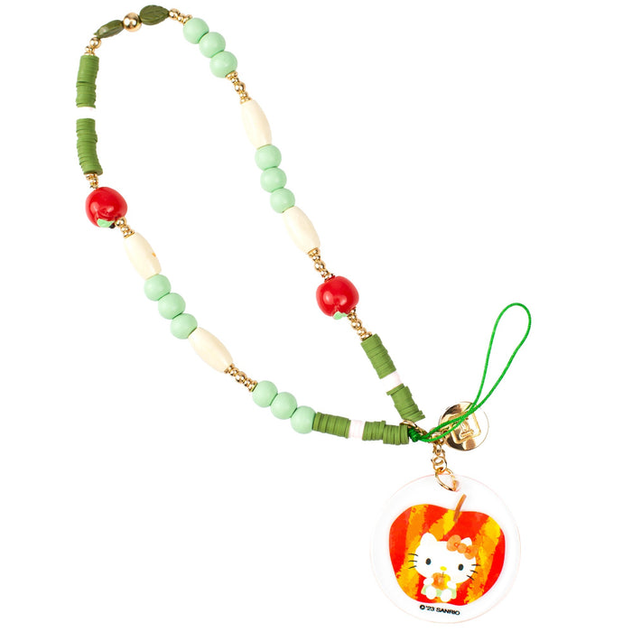 Hello Kitty Apple Beaded Charm Mobile Phone Wrist Strap Accessory Hamee.com - Hamee US