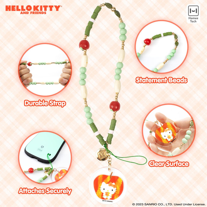 Hello Kitty Apple Beaded Charm Mobile Phone Wrist Strap Accessory Hamee.com - Hamee US