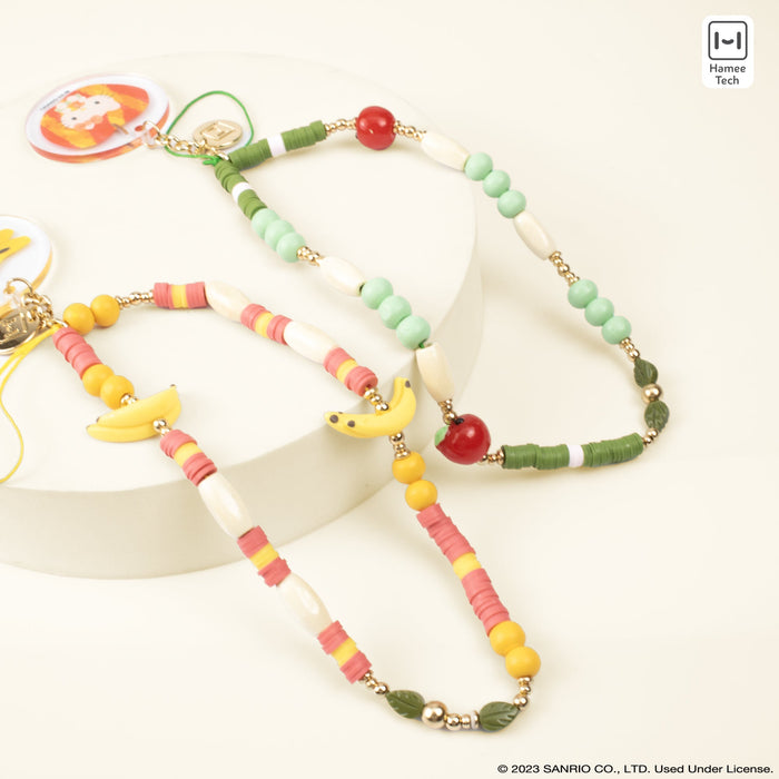Hello Kitty Apple Beaded Charm Mobile Phone Wrist Strap Accessory Hamee.com - Hamee US