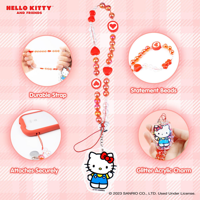 Hello Kitty Beaded Charm Mobile Phone Wrist Strap Accessory HAMEE