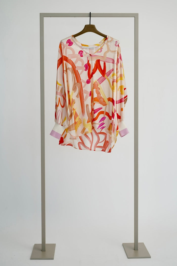 Herzen's Angelegenheit 25251 - 6162 Peachy Multi Silk Blouse - Dotique - Herzen's Angelegenheit