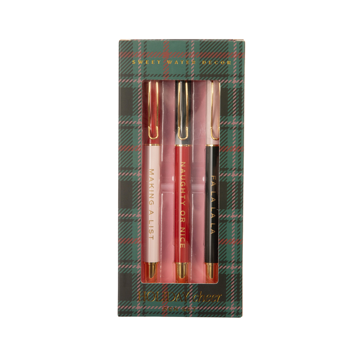 Holiday Cheer Metal Pen Set - Stocking Stuffers, Gifts