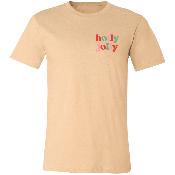 Holly Jolly Christmas graphic t-shirt in Heather Sand Dune