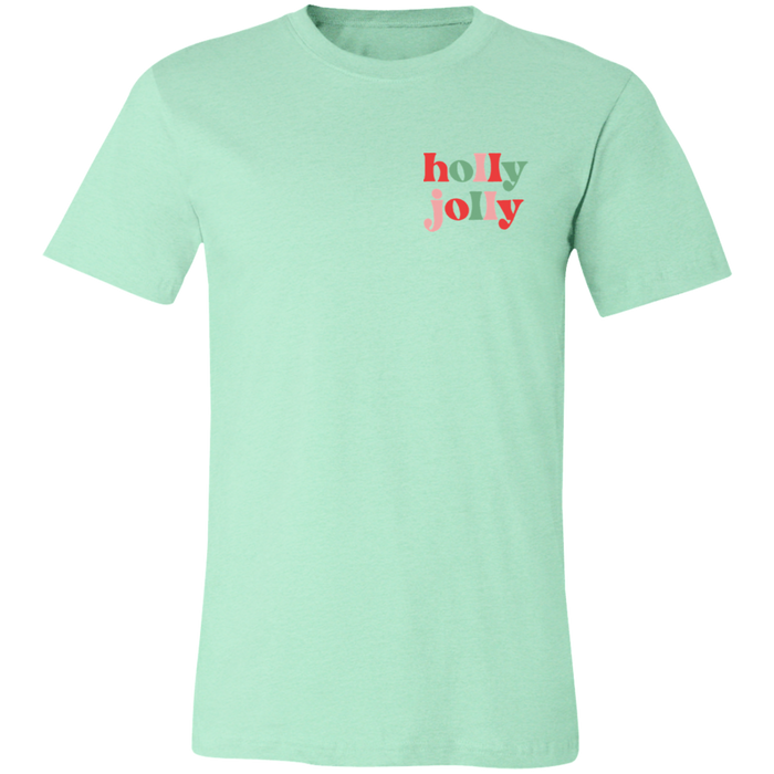 Holly Jolly Christmas graphic t-shirt in Heather Mint