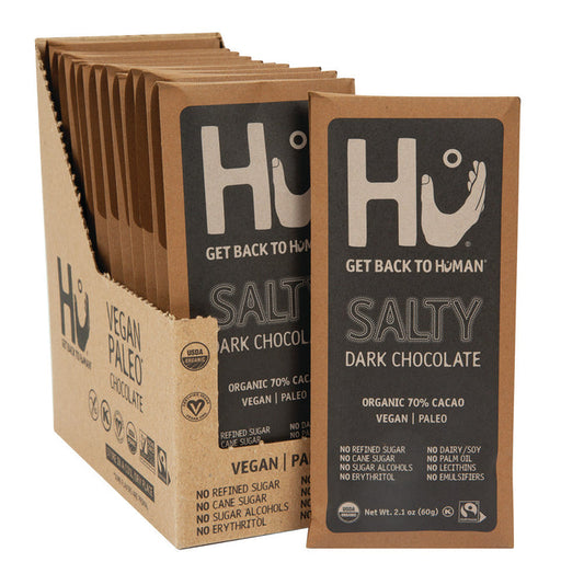 Hu Chocolate Salty Dark Chocolate Candy Bars - 12 Count