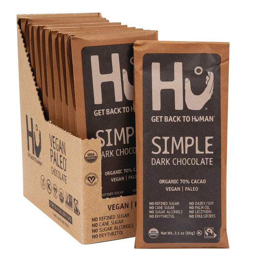 Hu Chocolate Simple Dark Chocolate Candy Bars - 12 Count
