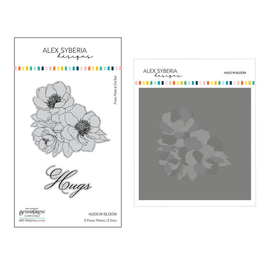 Hugs in Bloom Press/HotFoil Plate/Die Set & Stencil Set Bundle