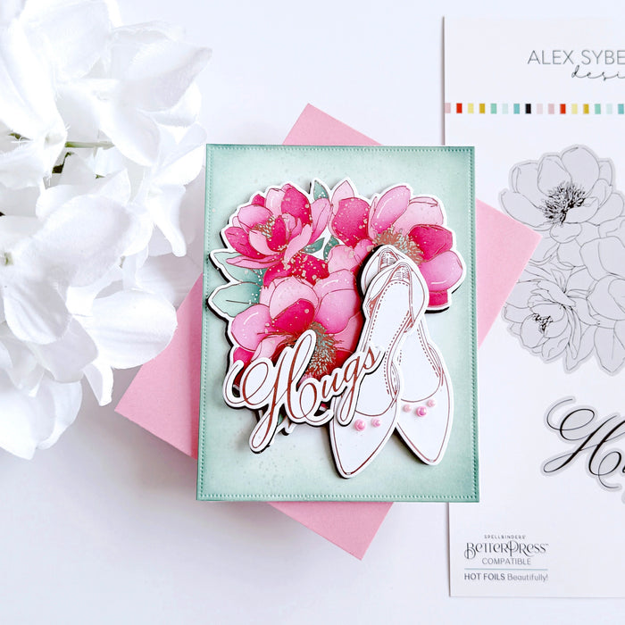 Hugs in Bloom Press/HotFoil Plate/Die Set & Stencil Set Bundle