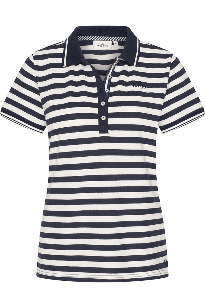 HV Society 0403103706 Poloshirt Striped HVSRavi Navy - Dotique