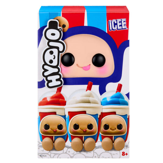Icee-themed toy packaging with cartoon characters and colorful design