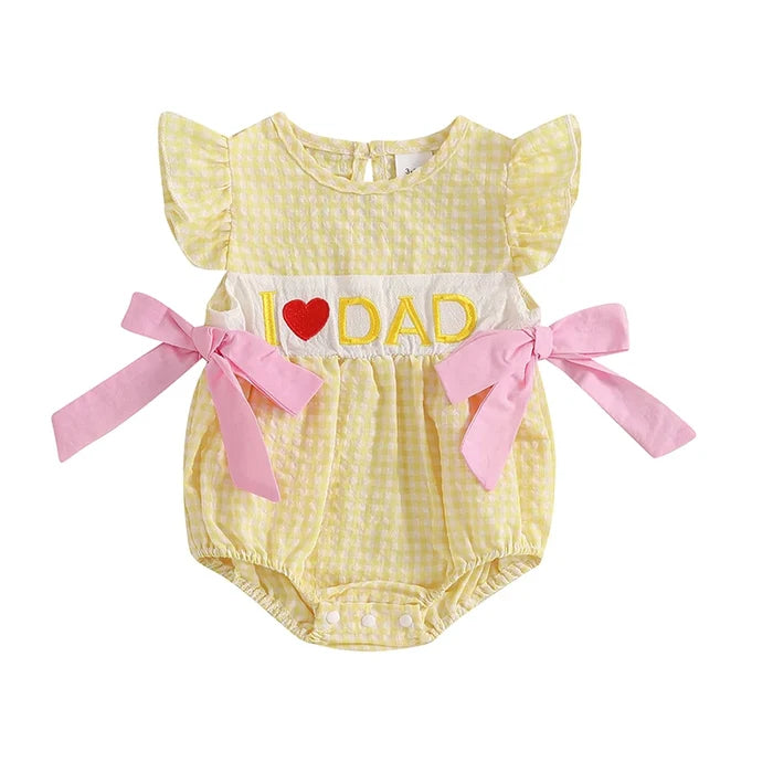 I LOVE MOM/DAD Bowtie Romper