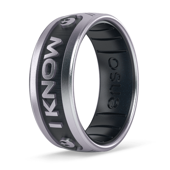 Star Wars Silicone Ring - I Know (English) - Icy Silver/Black Pearl