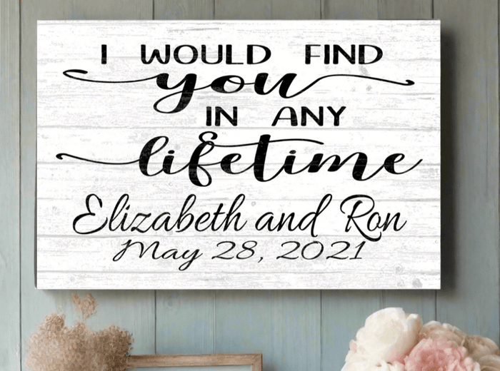 I Would Find You In Any Lifetime Anniversary Gift Sign - Broad Bay Personalized Gifts Shipped Fast