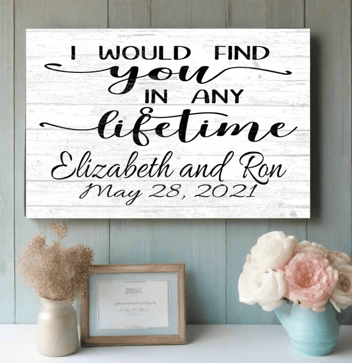 I Would Find You In Any Lifetime Sign for Romantic Anniversary Gift