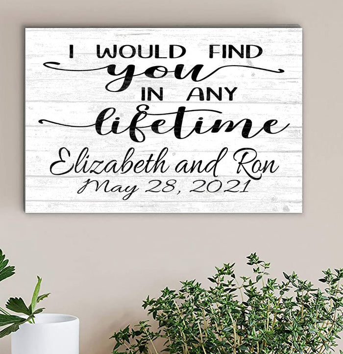 I Would Find You In Any Lifetime Anniversary Gift Sign - Broad Bay Personalized Gifts Shipped Fast