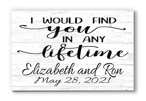 I would find you in any lifetime sign