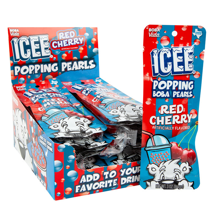 ICEE Red Cherry Popping Boba Pearls Candy - 12 Count