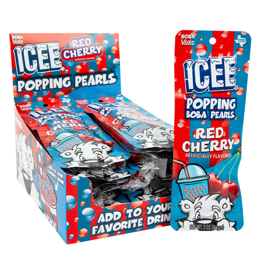 ICEE Red Cherry Popping Boba Pearls Candy - 12 Count