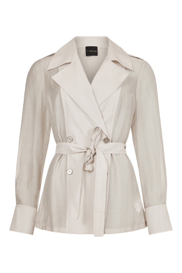 I'Cona 67325-60305-132 Grey Tie Wrap Summer Jacket (68cm)