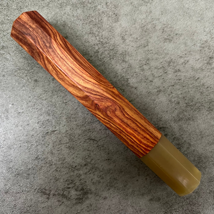 Custom Japanese Knife handle (wa handle)  for 165-210mm  -  Siamese rosewood and horn