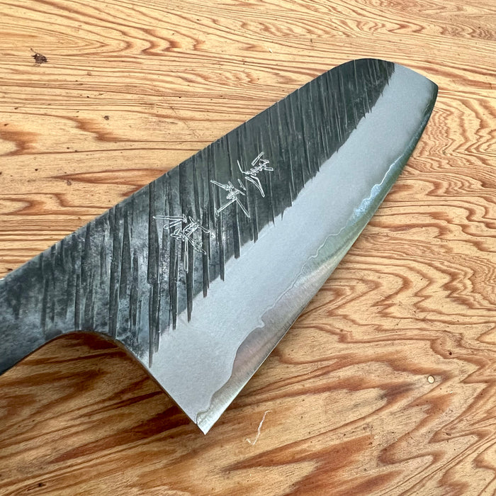 Yu Kurosaki Fujin Aogami Super Hammered 165  Santoku -  Blade Only