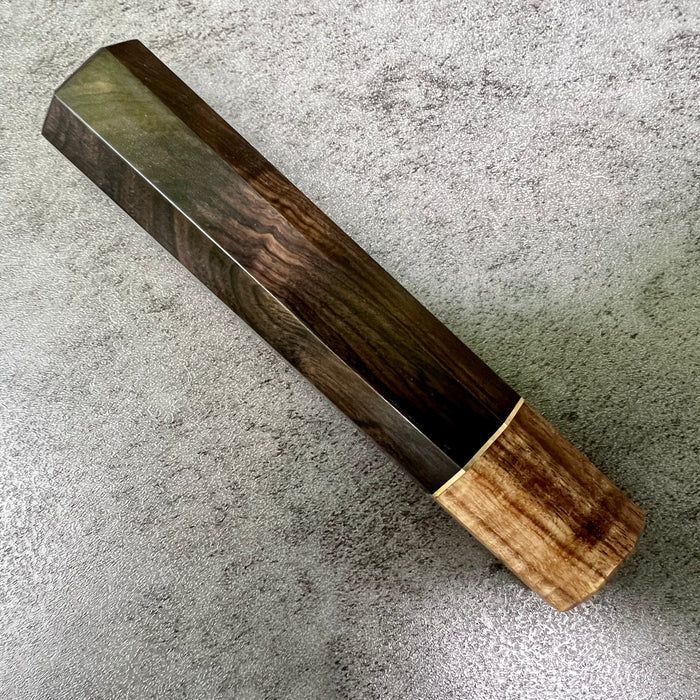 Custom Japanese Knife handle (wa handle)  for 165-210mm  -  African Blackwood and Tasmanian Blackwood