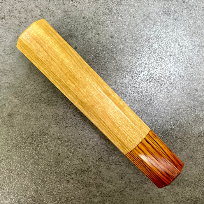 Custom Japanese Knife handle (wa handle)  for 240mm -  Ceylon Satinwood and Cocobolo