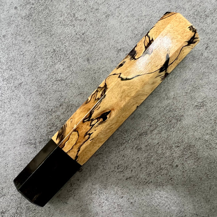 Custom Japanese Knife handle (wa handle)  for 210mm  -  Spalted Tamarind and horn