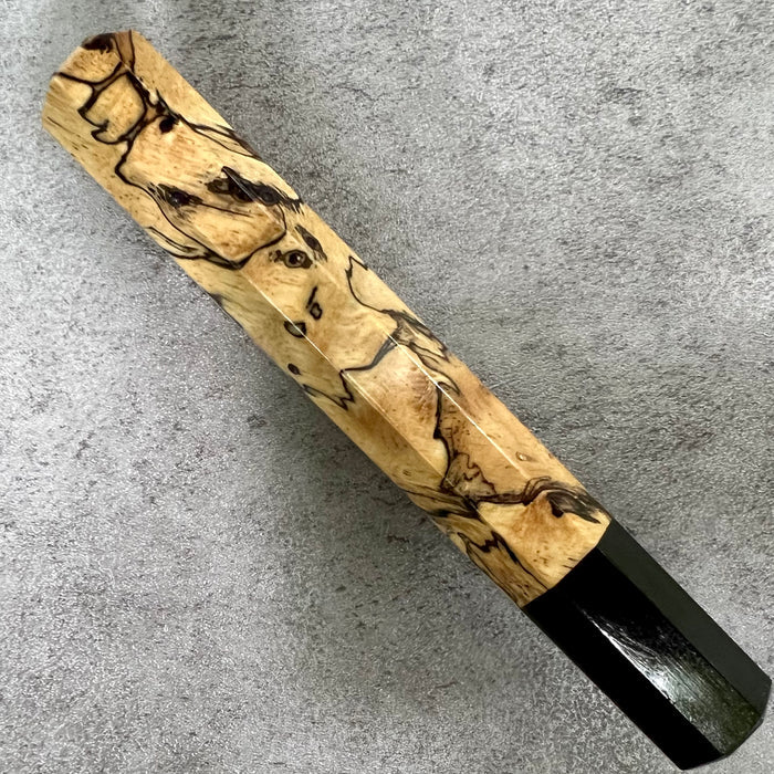 Custom Japanese Knife handle (wa handle)  for 210mm  -  Spalted Tamarind and horn