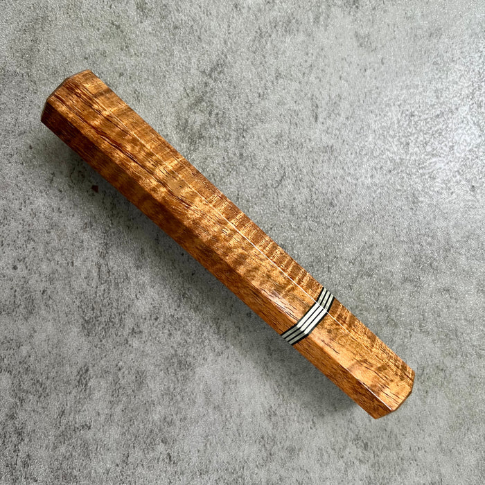 Custom Japanese Knife Handle for 210-225mm - Tasmanian Blackwood and nickel silver