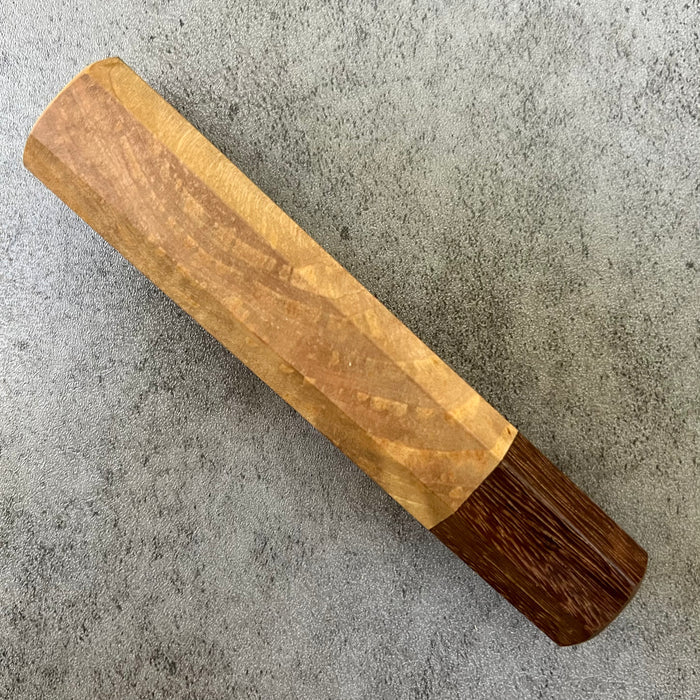 Custom Japanese Knife Handle for 210-225mm  -  Oak burl and katalox