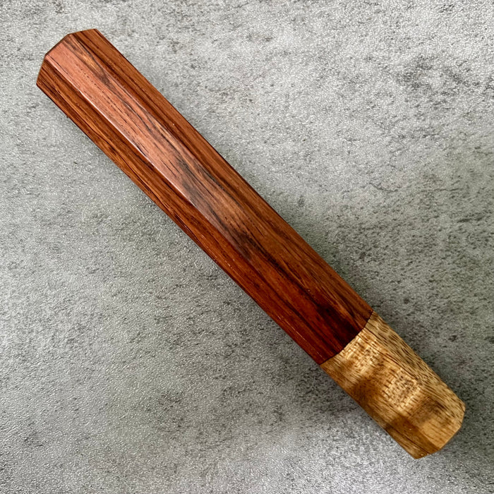 Custom Japanese Knife handle (wa handle) for 165-210mm : Honduran Rosewood and curly mango