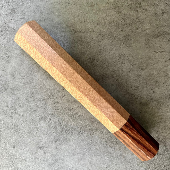 Custom Japanese Knife handle (wa handle)  for 165-210mm: Sycamore and Honduran rosewood