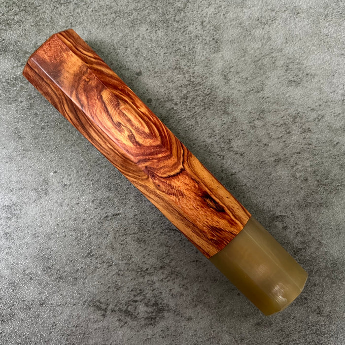 Custom Japanese Knife handle (wa handle)  for 165-210mm  -  Siamese rosewood and horn
