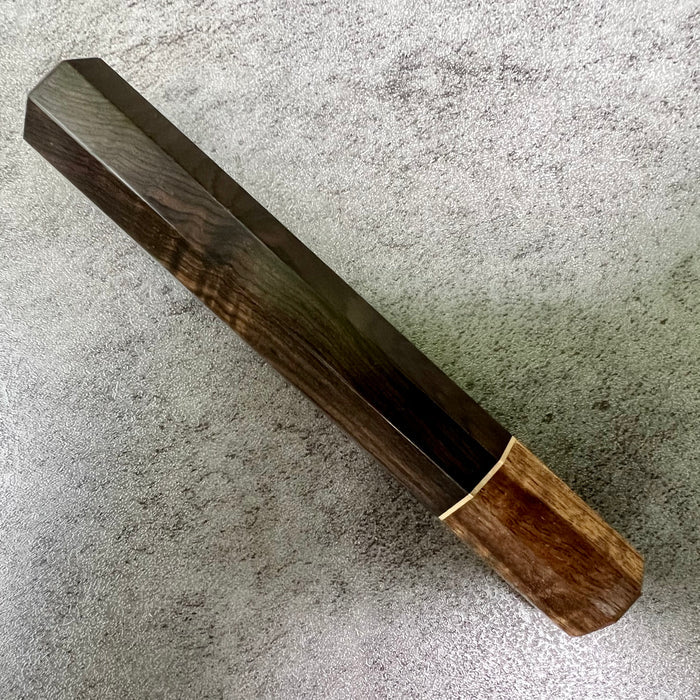 Custom Japanese Knife handle (wa handle)  for 165-210mm  -  African Blackwood and Tasmanian Blackwood