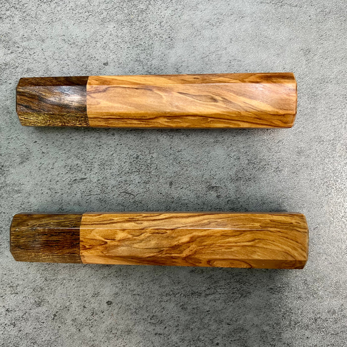 Custom Japanese Knife handle (wa handle)  - Olive and Tasmanian Blackwood