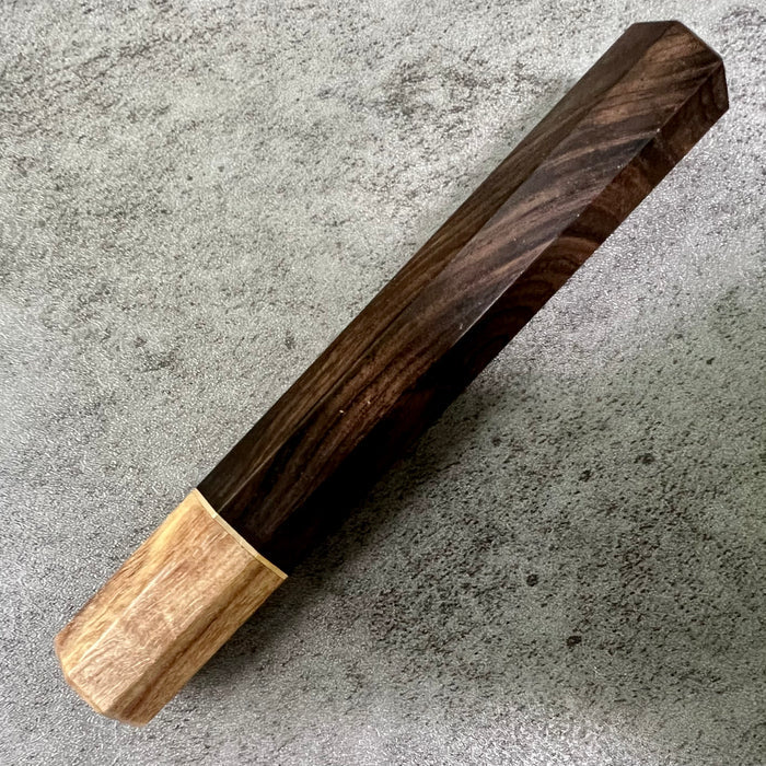 Custom Japanese Knife handle (wa handle)  for 165-210mm  -  African Blackwood and Tasmanian Blackwood