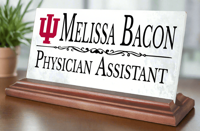 Indiana University Nameplate for Desk or Shelf for IU Alumni, or IU Graduation Gift - Broad Bay Personalized Gifts Shipped Fast