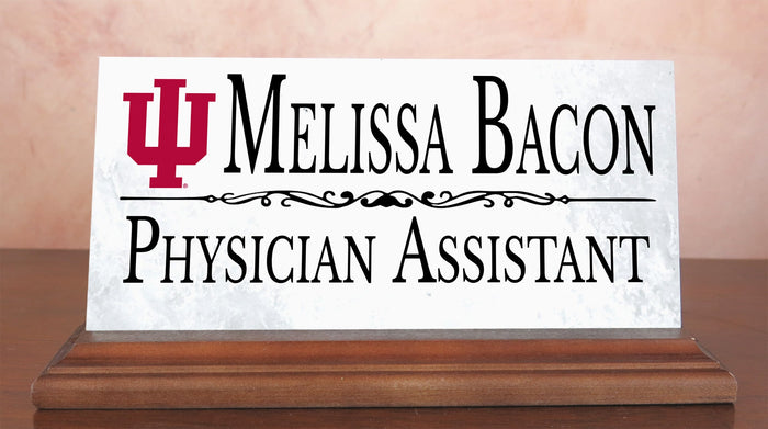 Indiana University Nameplate for Desk or Shelf for IU Alumni, or IU Graduation Gift - Broad Bay Personalized Gifts Shipped Fast