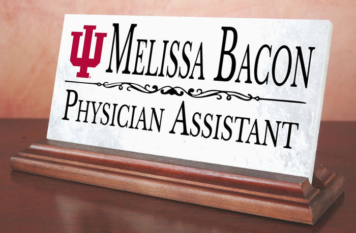 Indiana University Nameplate for Desk or Shelf for IU Alumni, or IU Graduation Gift - Broad Bay Personalized Gifts Shipped Fast