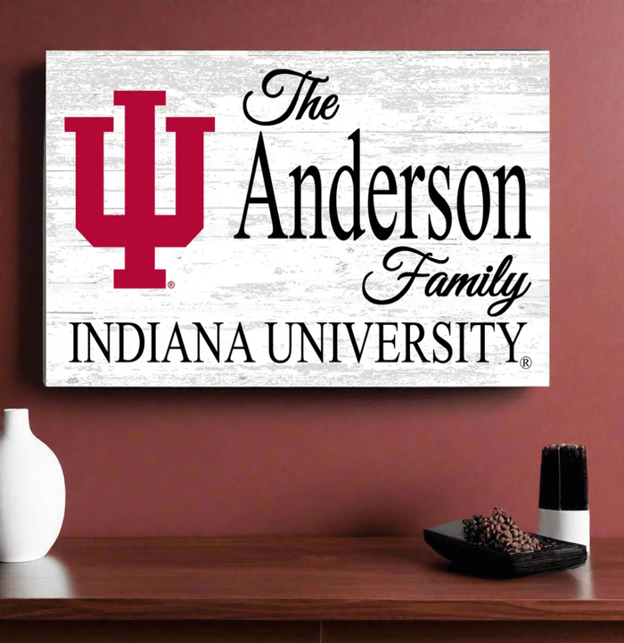 Indiana University Family Name Sign for IU Alumni, Fans or Graduation - Broad Bay Personalized Gifts Shipped Fast