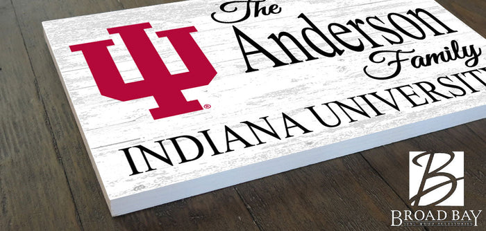 Indiana University Family Name Sign for IU Alumni, Fans or Graduation - Broad Bay Personalized Gifts Shipped Fast