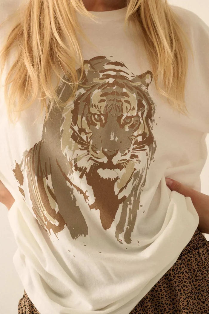 Intense Tiger Oversize Graphic Tee - ShopPromesa
