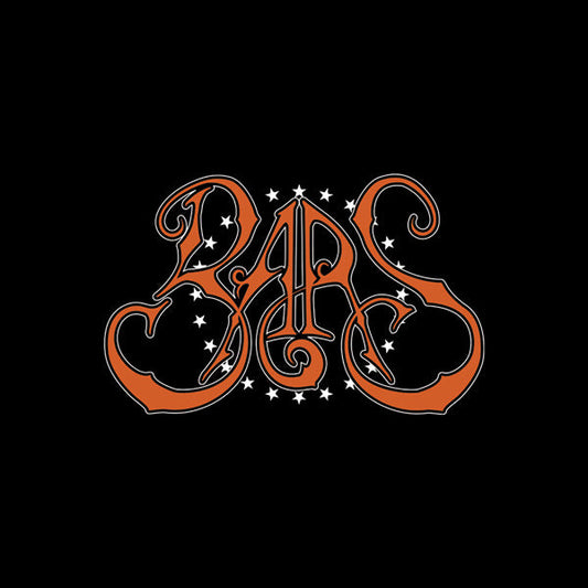Bold, vintage orange typography spelling "Bars" on black, ringed by white stars—a design that channels punk and rock energy, ideal for a Bars album cover.