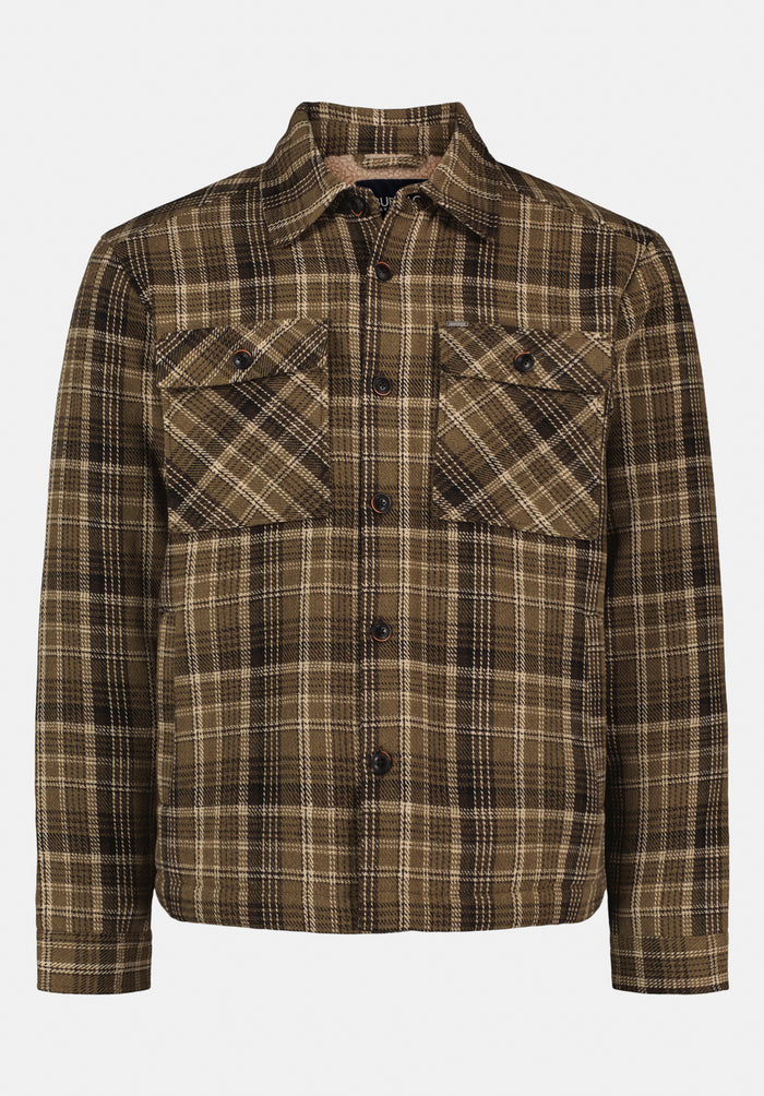 Buffalo Men Jackets Green Woven Casual Jackets Plaid Pattern